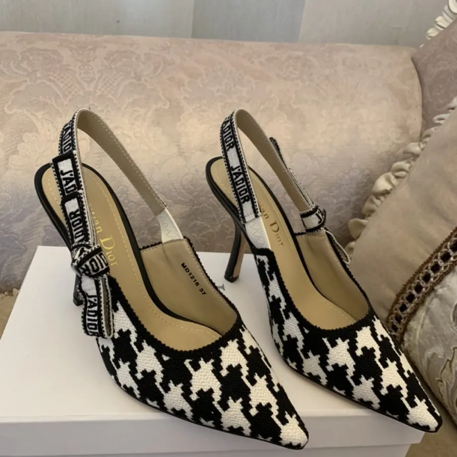 CD J'Ador Slingback Pump Black And White For Women 3.7 in / 9.5 cm