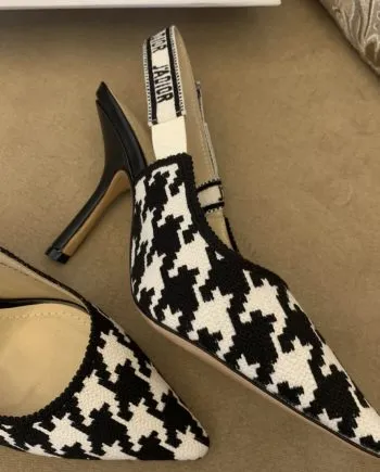 CD J'Ador Slingback Pump Black And White For Women 3.7 in / 9.5 cm