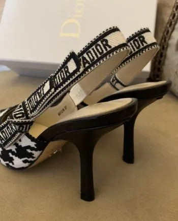 CD J'Ador Slingback Pump Black And White For Women 3.7 in / 9.5 cm