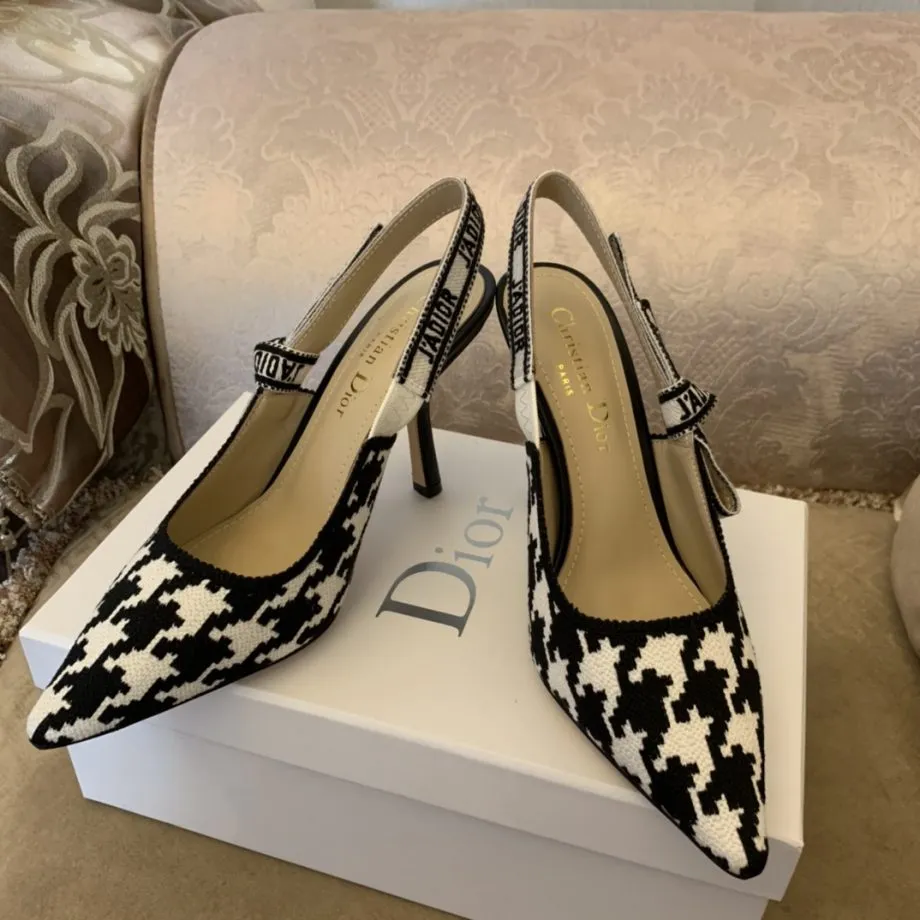 CD J'Ador Slingback Pump Black And White For Women 3.7 in / 9.5 cm