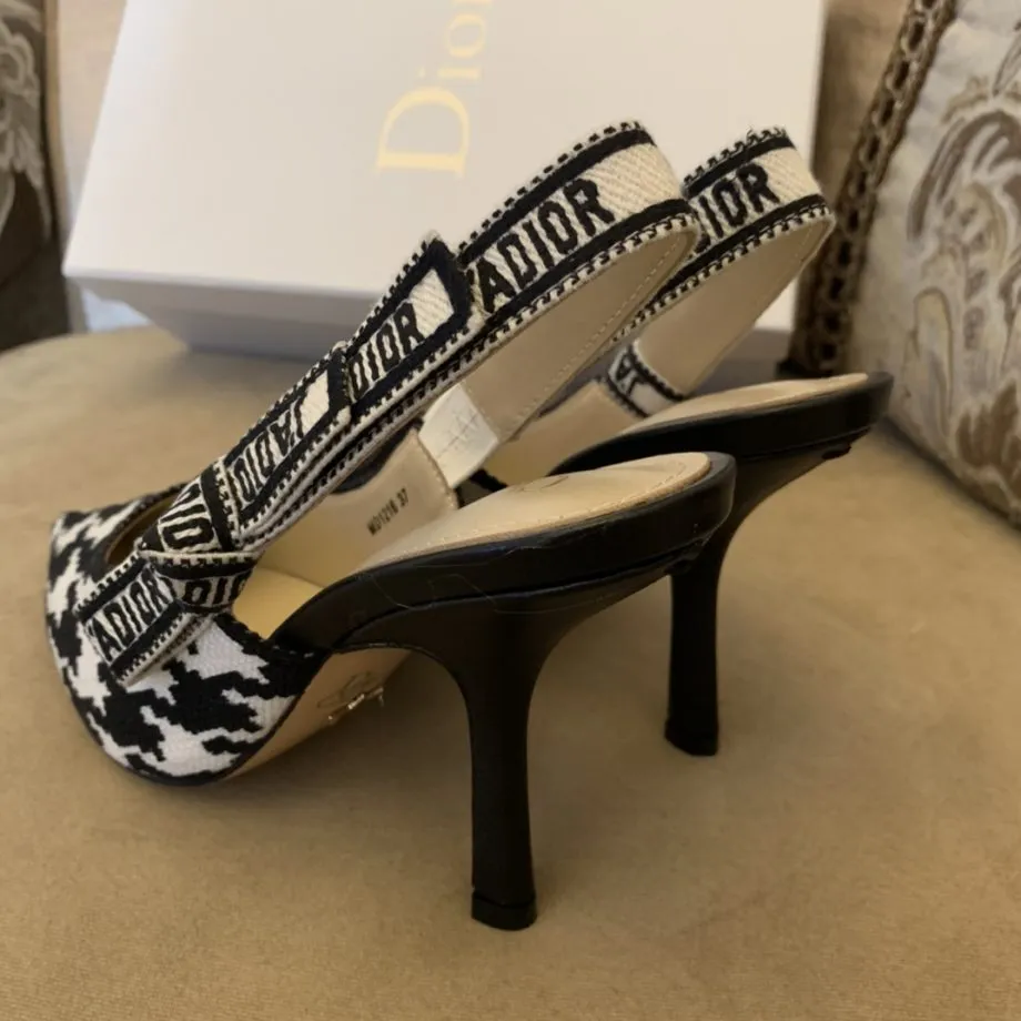 CD J'Ador Slingback Pump Black And White For Women 3.7 in / 9.5 cm