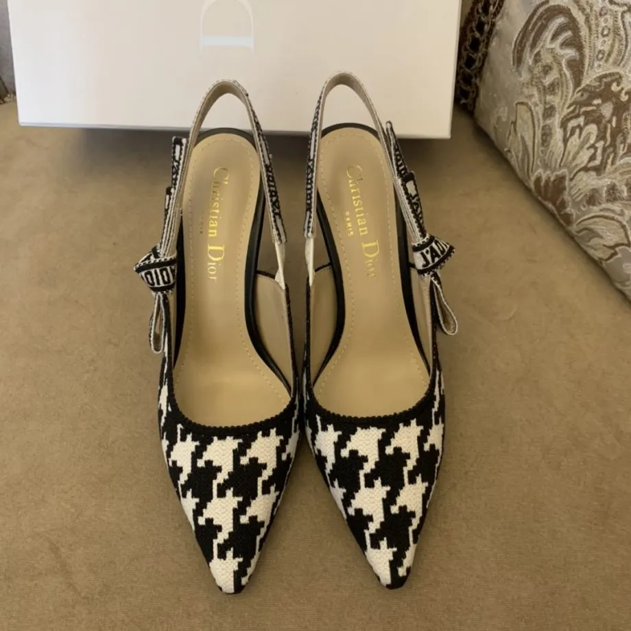 CD J'Ador Slingback Pump Black And White For Women 3.7 in / 9.5 cm
