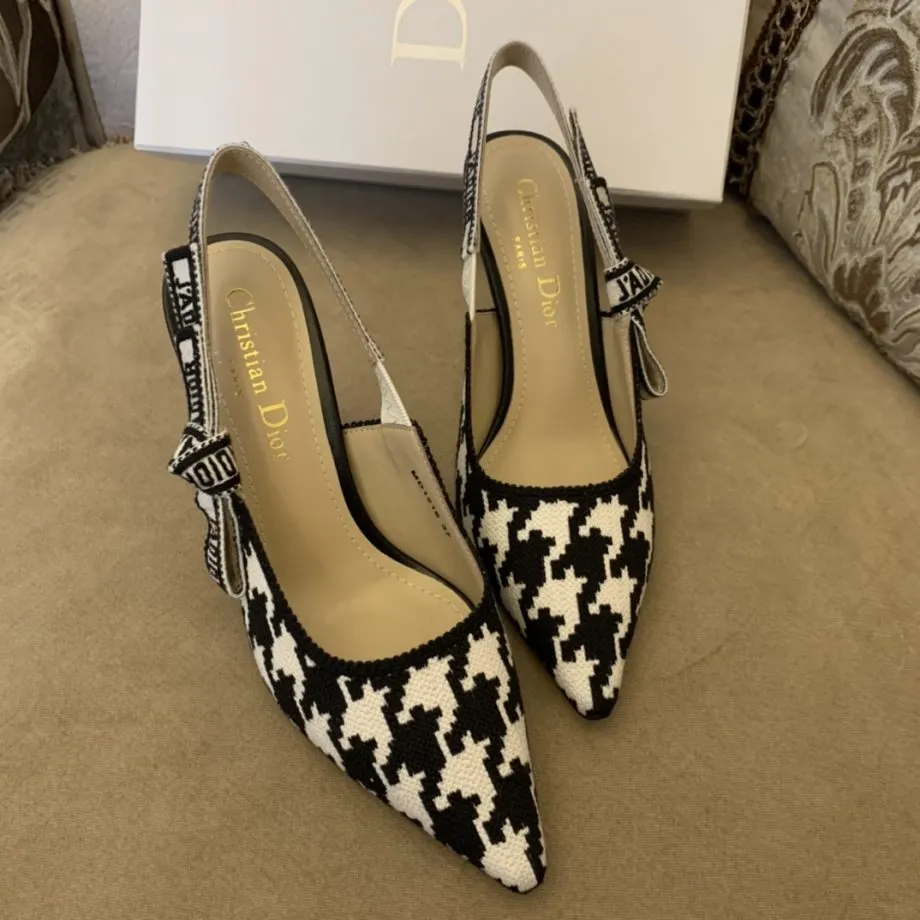 CD J'Ador Slingback Pump Black And White For Women 3.7 in / 9.5 cm