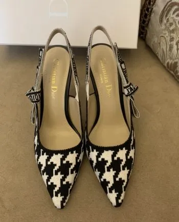 CD J'Ador Slingback Pump Black And White For Women 3.7 in / 9.5 cm