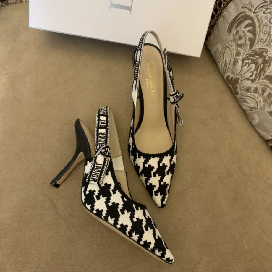CD J'Ador Slingback Pump Black And White For Women 3.7 in / 9.5 cm
