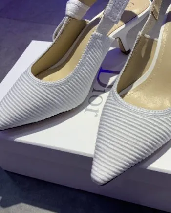 CD J'Ador Slingback Pump White For Women 2.6 in / 6.5 cm