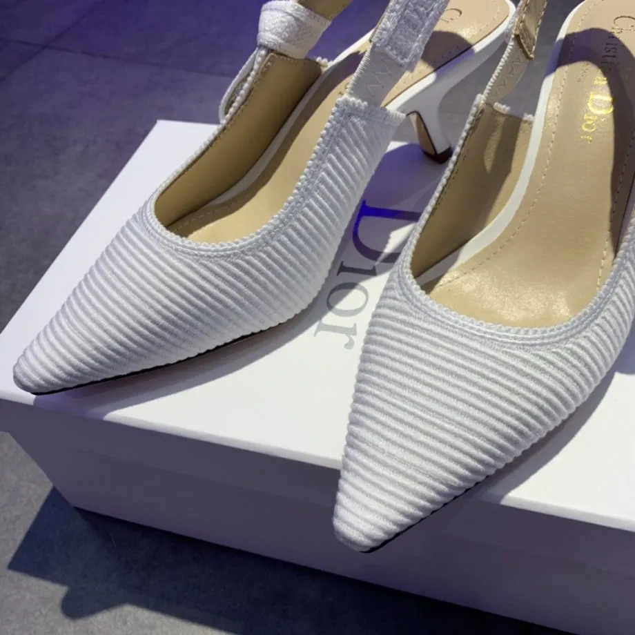 CD J'Ador Slingback Pump White For Women 2.6 in / 6.5 cm