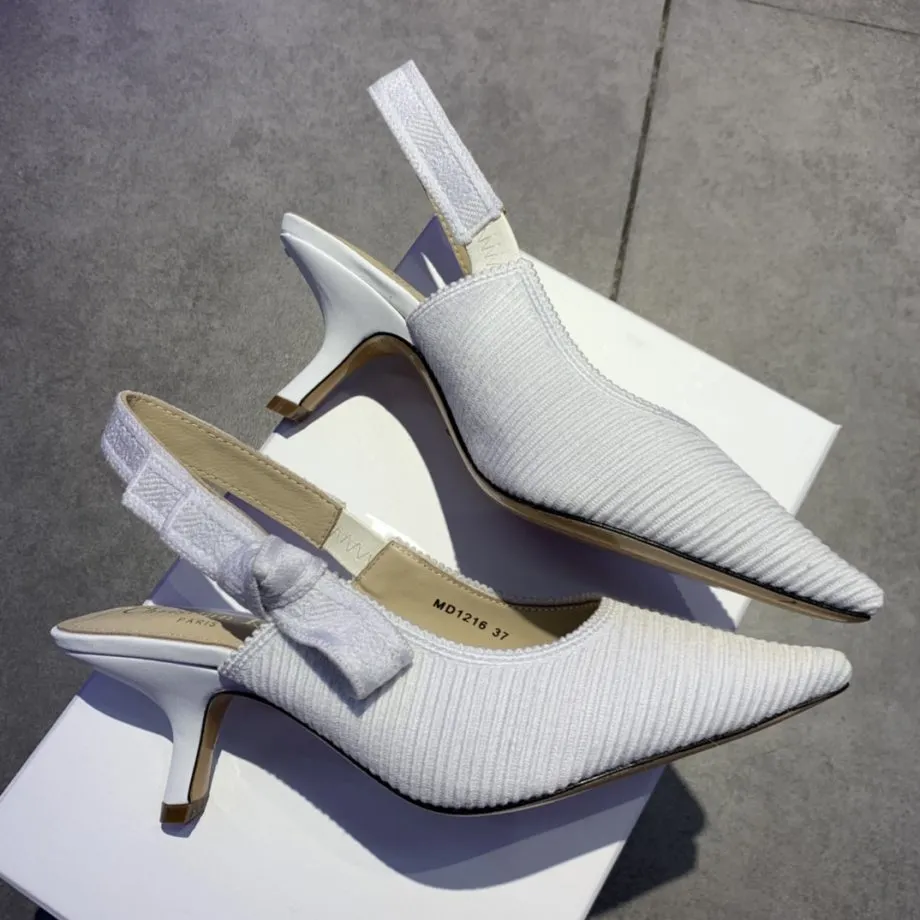 CD J'Ador Slingback Pump White For Women 2.6 in / 6.5 cm