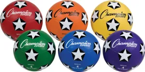 Champion Sports Colored Rubber Soccer Balls (Set of 6)