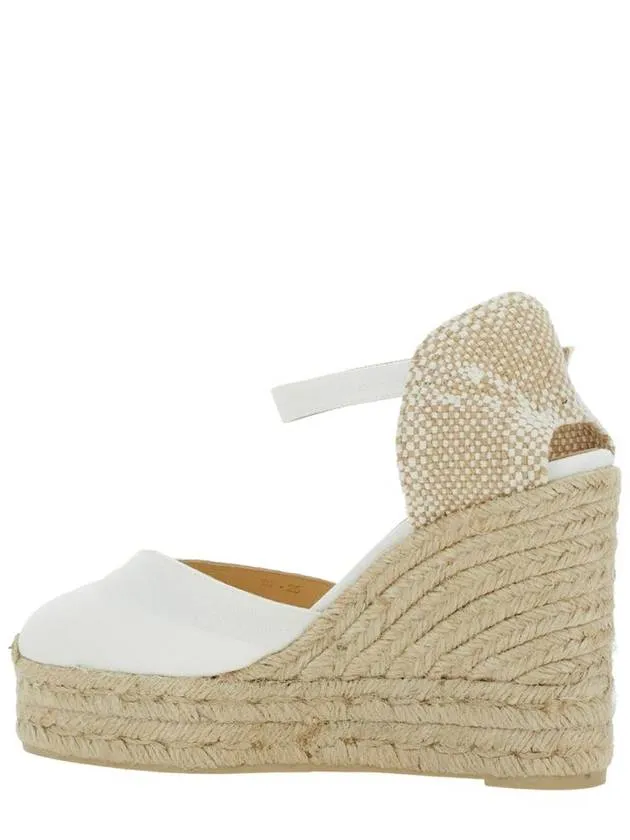 'Chiarita' Closed Toe Espadrilles In White And Beige Canvas Woman