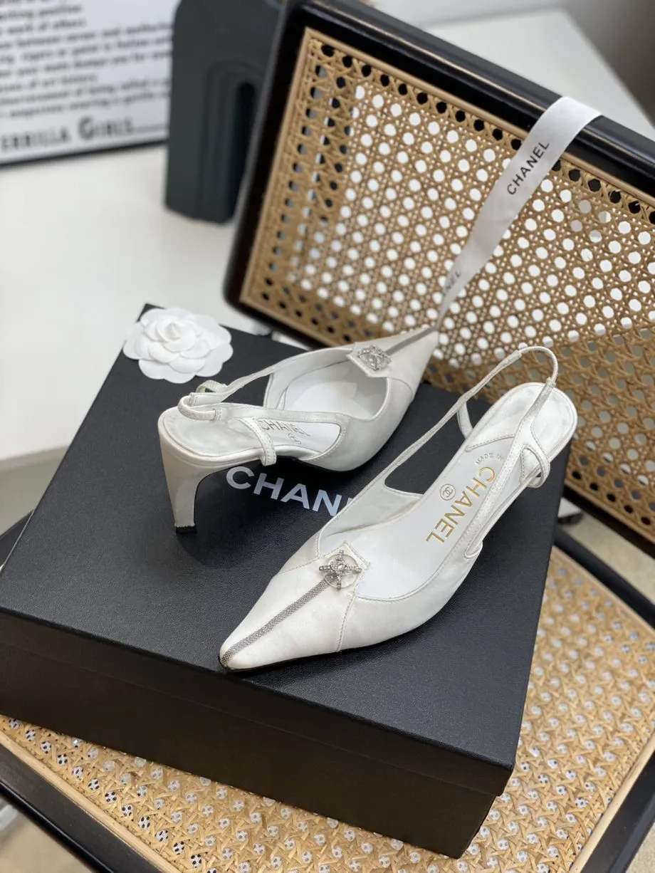 CHL Women's Pumps Heels Satin White For Women 3in/7.6cm