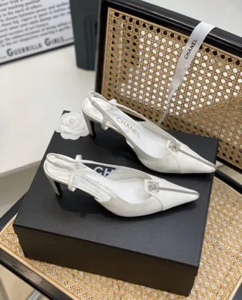 CHL Women's Pumps Heels Satin White For Women 3in/7.6cm