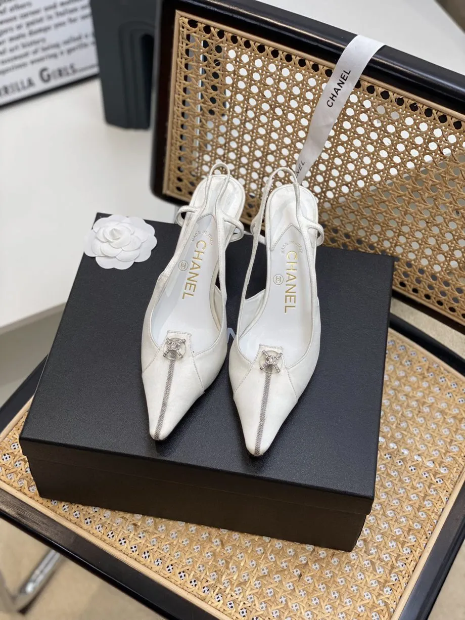 CHL Women's Pumps Heels Satin White For Women 3in/7.6cm