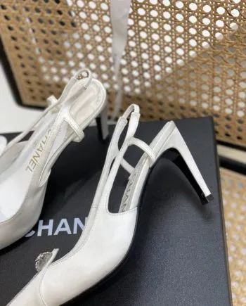 CHL Women's Pumps Heels Satin White For Women 3in/7.6cm