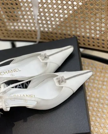 CHL Women's Pumps Heels Satin White For Women 3in/7.6cm