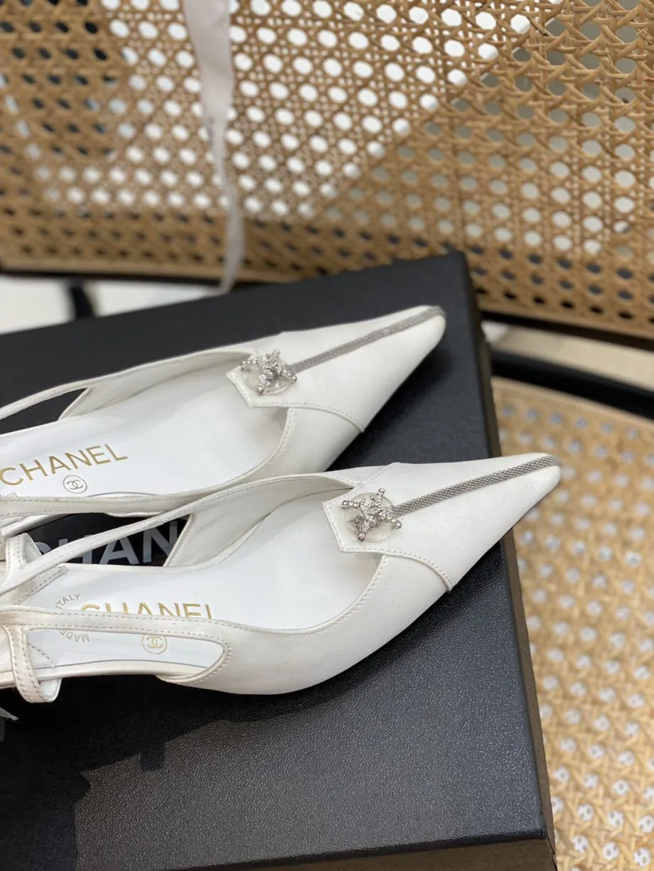 CHL Women's Pumps Heels Satin White For Women 3in/7.6cm