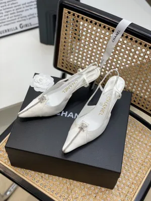 CHL Women's Pumps Heels Satin White For Women 3in/7.6cm