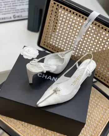 CHL Women's Pumps Heels Satin White For Women 3in/7.6cm