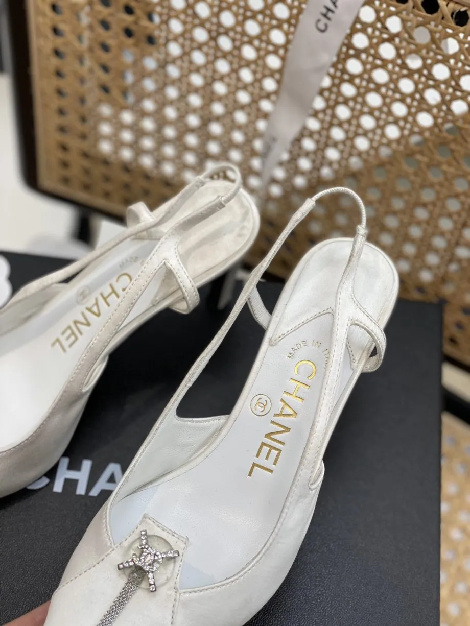 CHL Women's Pumps Heels Satin White For Women 3in/7.6cm