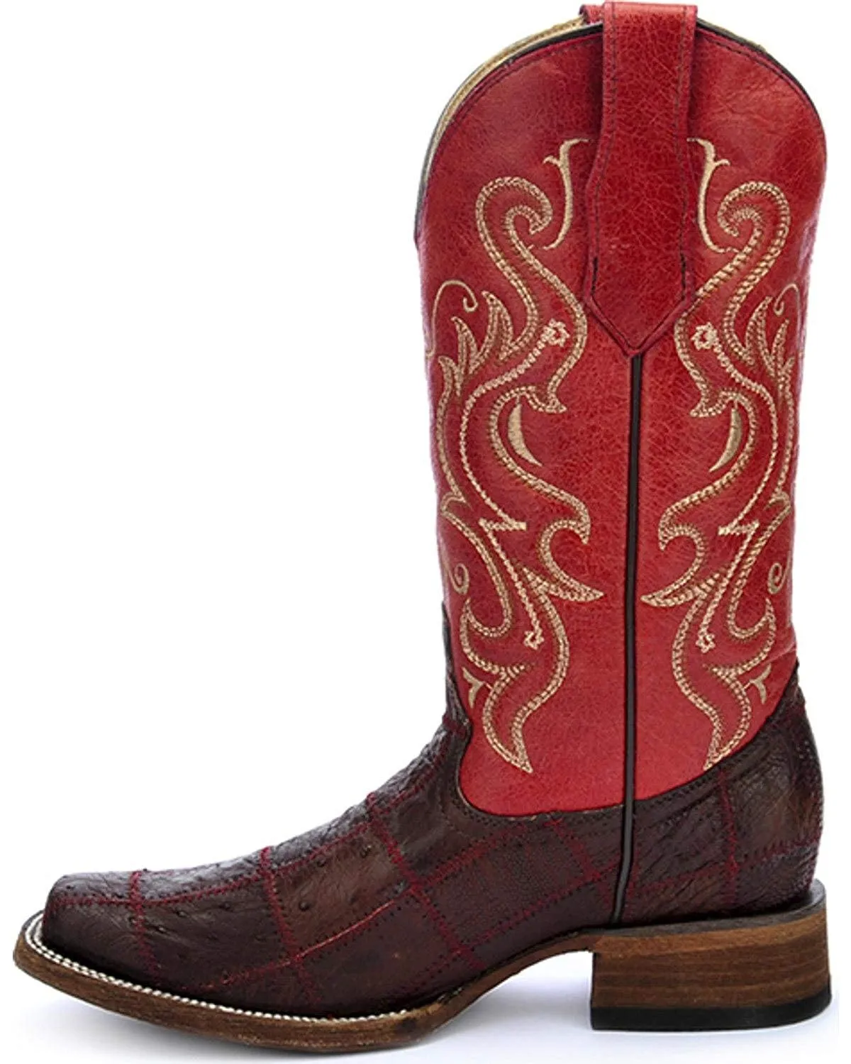 Circle G by Corral Women's Ostrich Patchwork Western Boot, L5225
