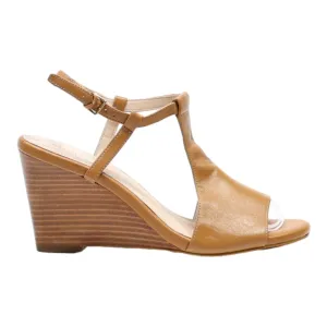 COLE HAAN Wedge Heels Brown Leather Womens UK 5
