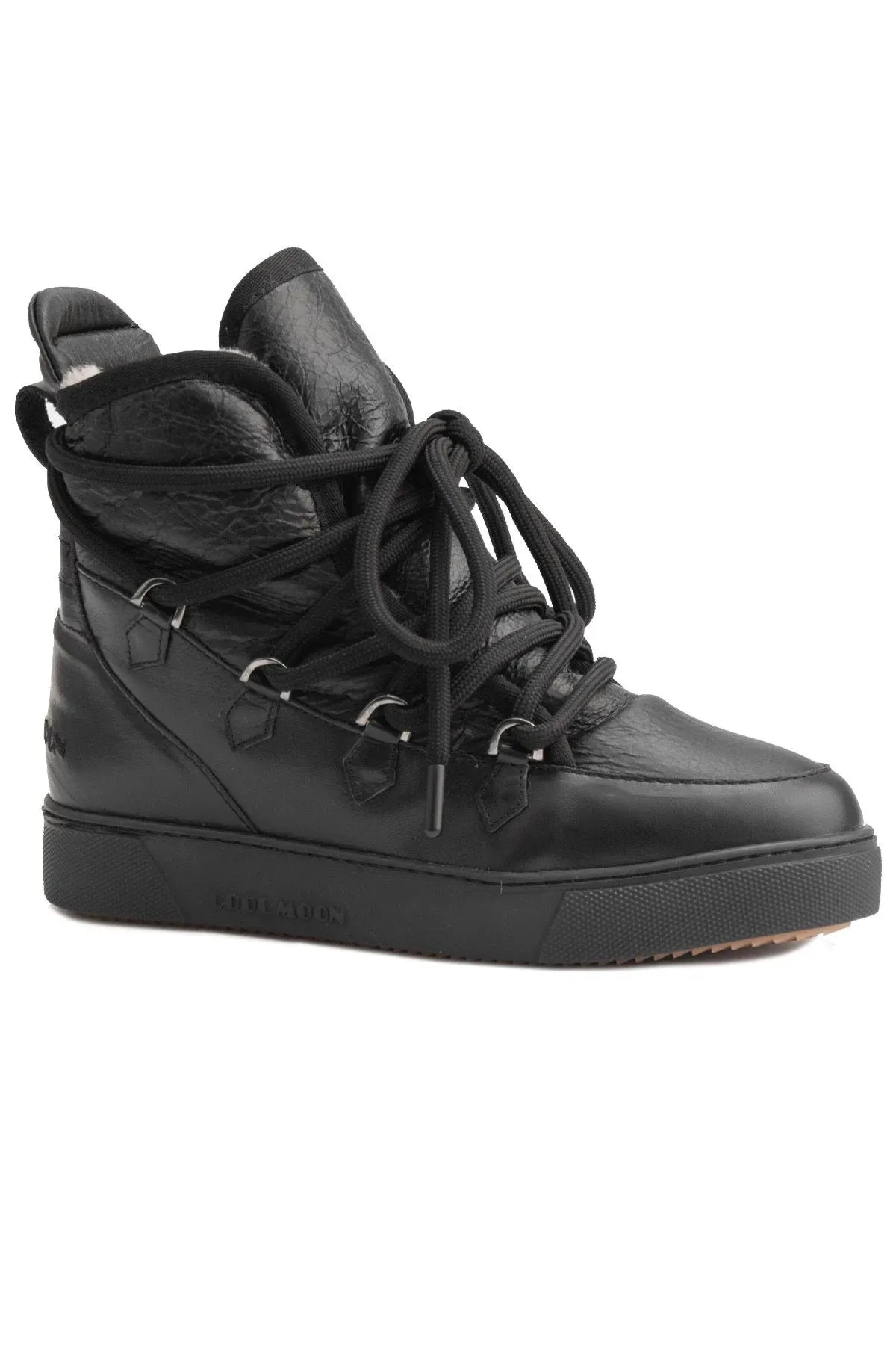 Cool Moon Women's Fur-Lined Sneaker Boot SCB 365051 Black