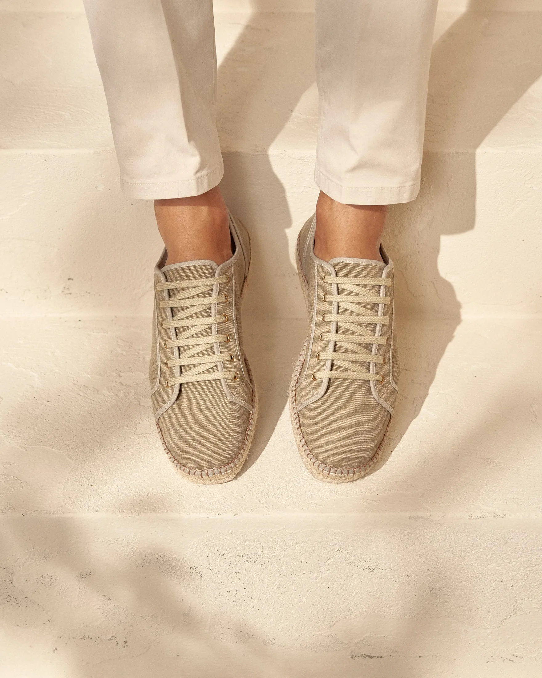 Cotton Canvas Lace-Up Espadrilles - Z30SH - Yucatán Kaki Green
