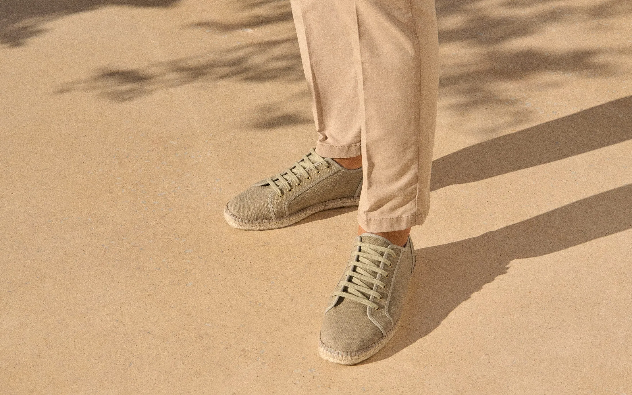 Cotton Canvas Lace-Up Espadrilles - Z30SH - Yucatán Kaki Green