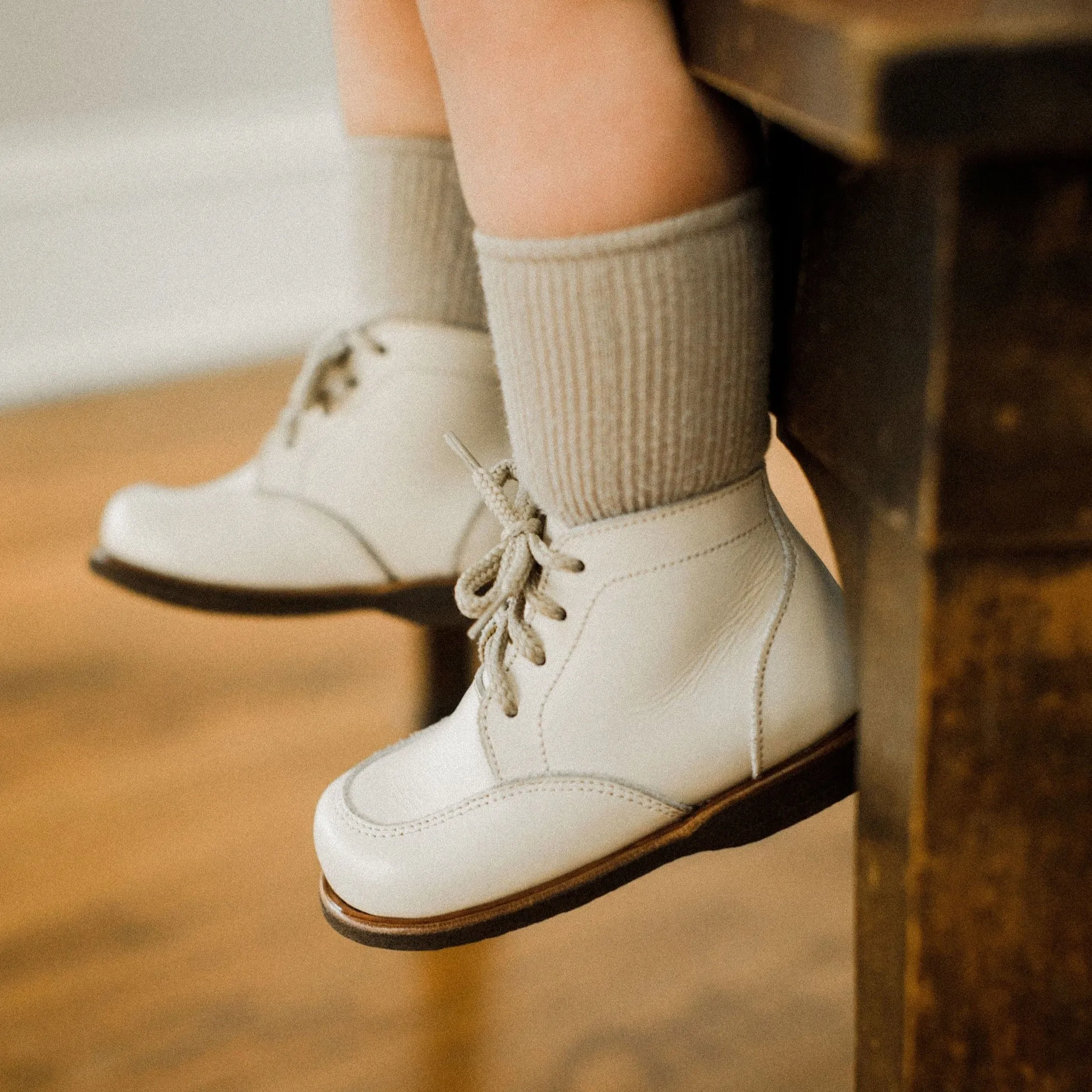 Cream Antigua {Children's Leather Boots}