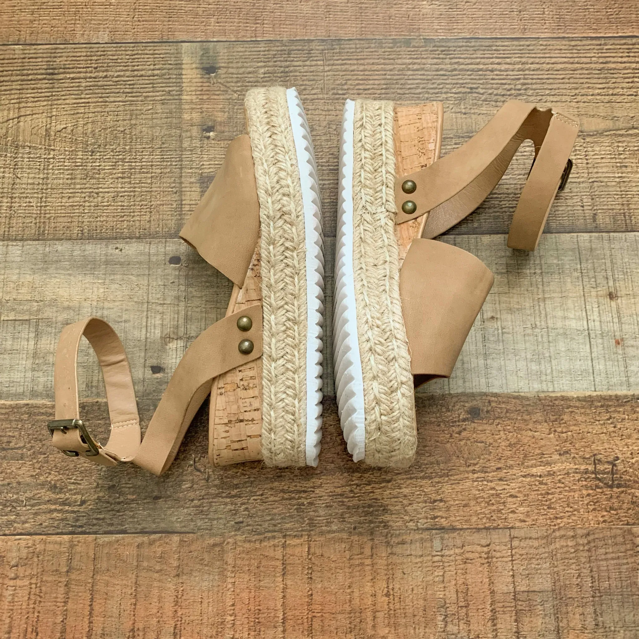 DbDk Fashion Camel Espadrilles- Size 8