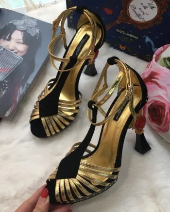DolGa Pumps Gold/Balck For Women DG Shoes