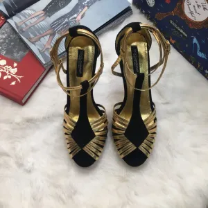 DolGa Pumps Gold/Balck For Women DG Shoes