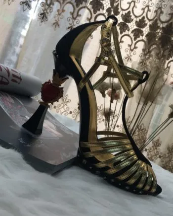 DolGa Pumps Gold/Balck For Women DG Shoes