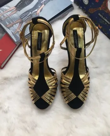 DolGa Pumps Gold/Balck For Women DG Shoes