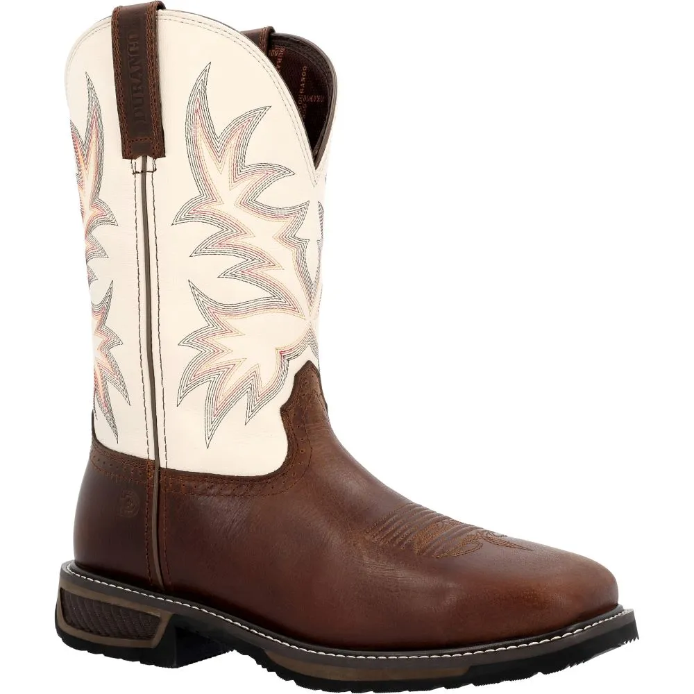 'Durango' Men's 11" WorkHorse™ Western Steel Toe - Chocoloate / Bone