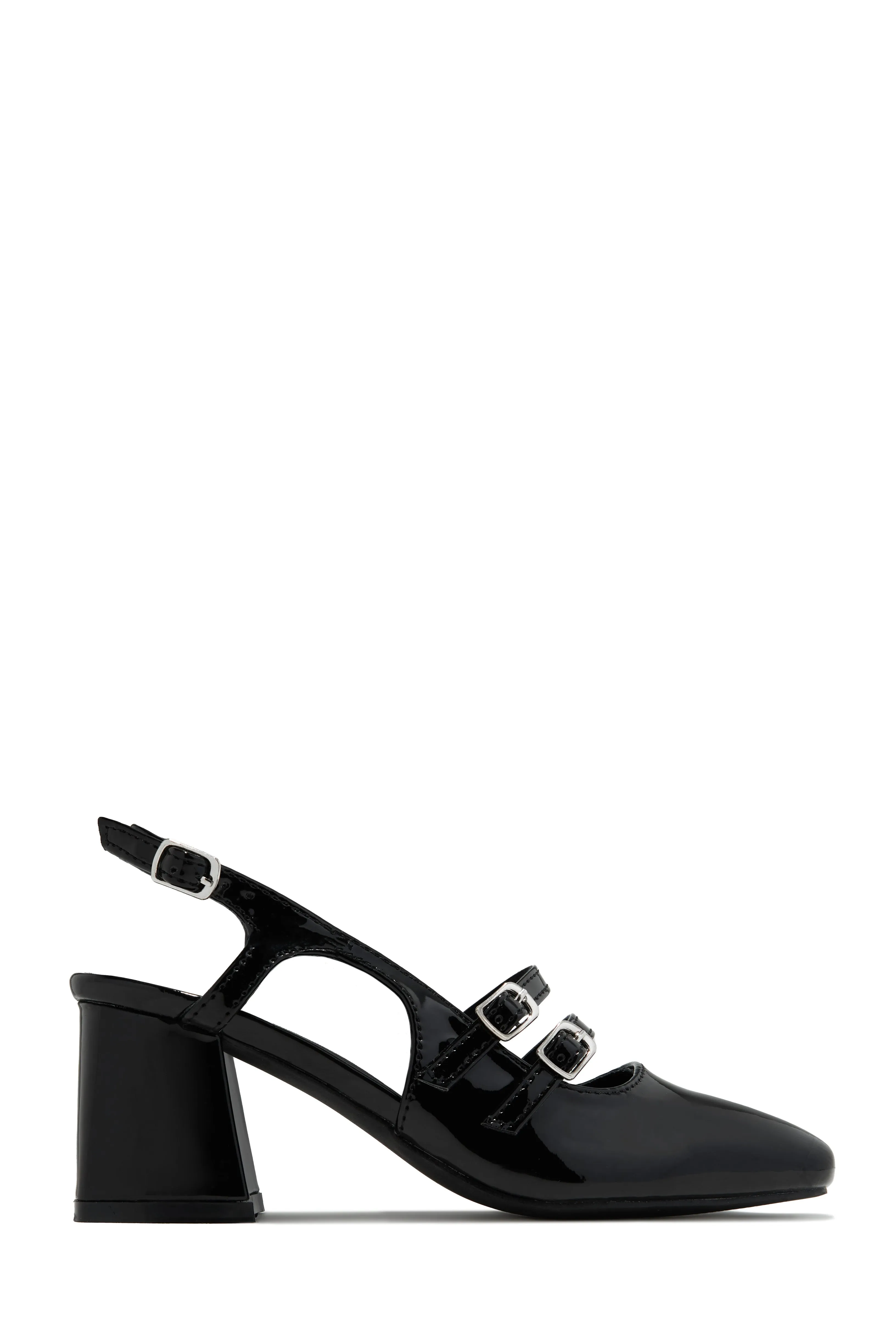 Elly Block Mid Heels - Black