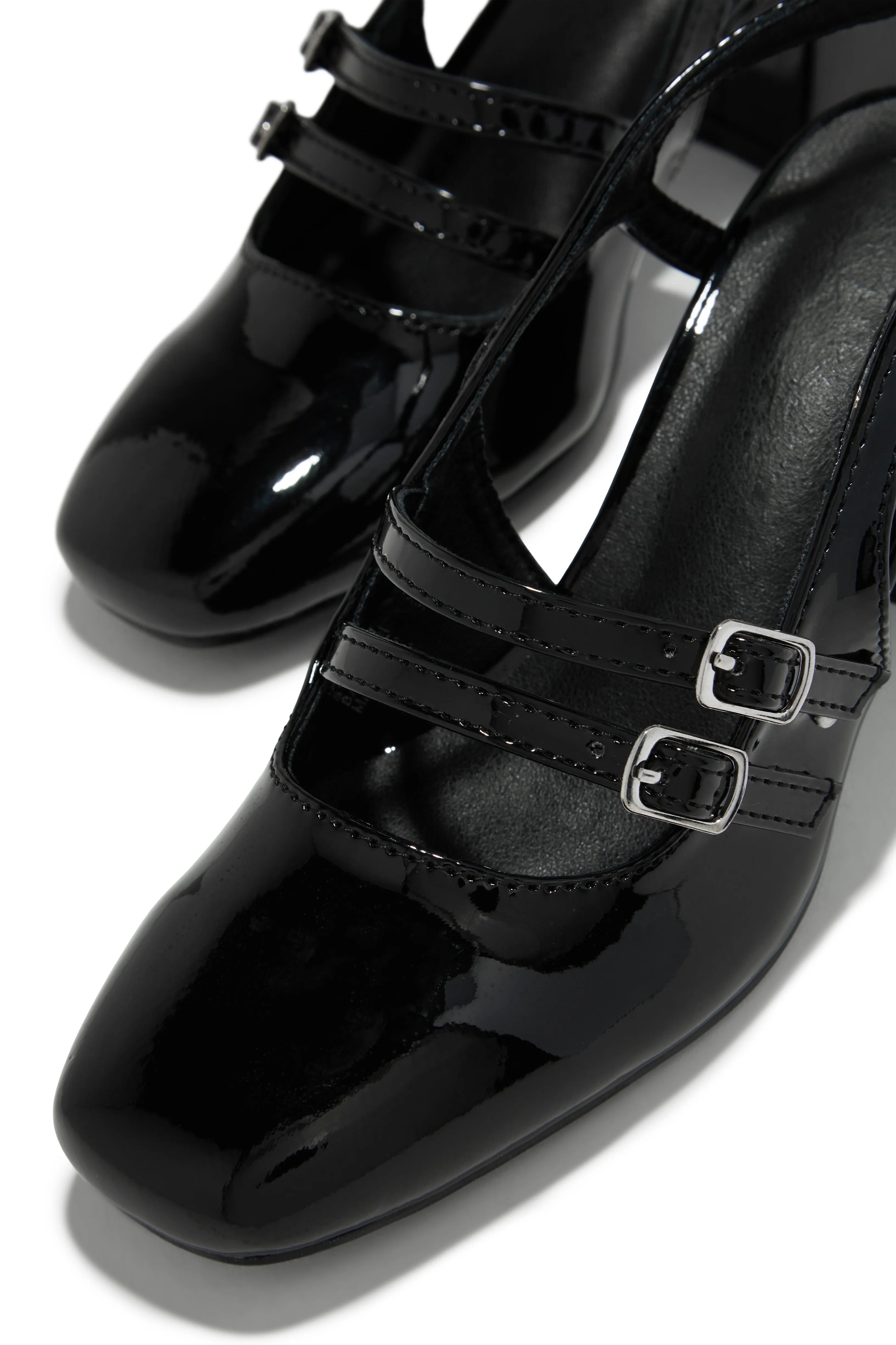 Elly Block Mid Heels - Black
