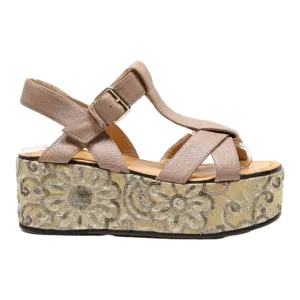 ELVIO ZANON Wedge Heels Beige Synthetic Womens UK 2