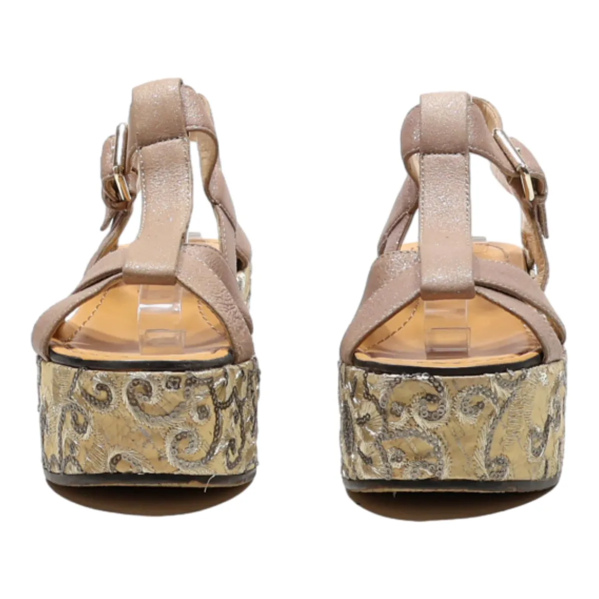 ELVIO ZANON Wedge Heels Beige Synthetic Womens UK 2
