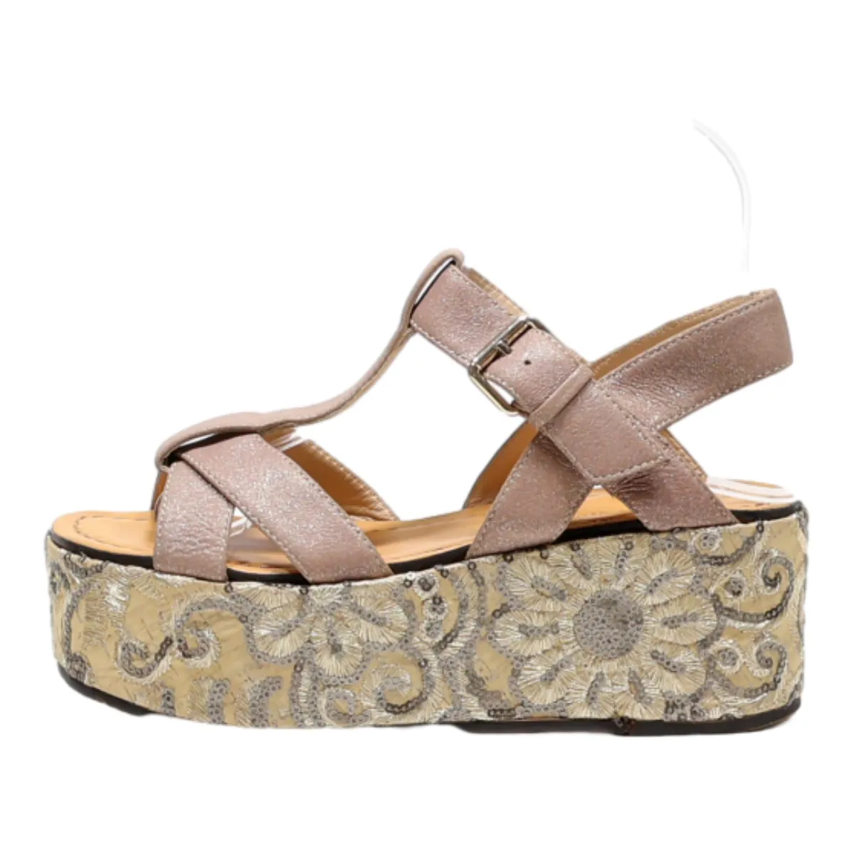 ELVIO ZANON Wedge Heels Beige Synthetic Womens UK 2
