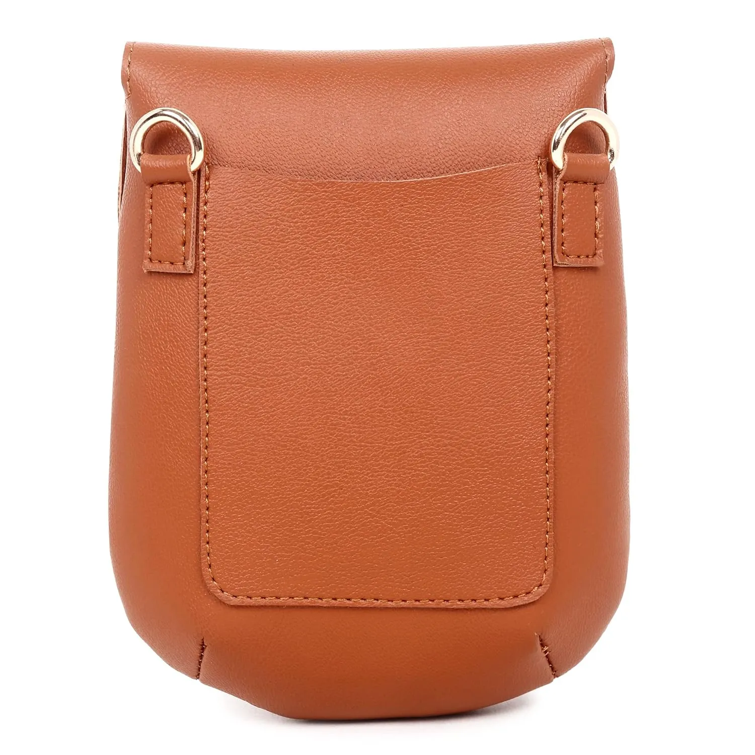 Embroidered Floral Solid Tan Sling Small Mobile Bag Cell Phone Holder Pouch Mini Cross Body For Ladies Girls Women