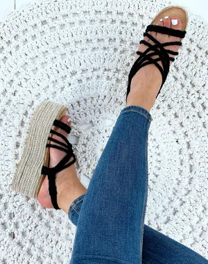 Espadrilles compensées noires