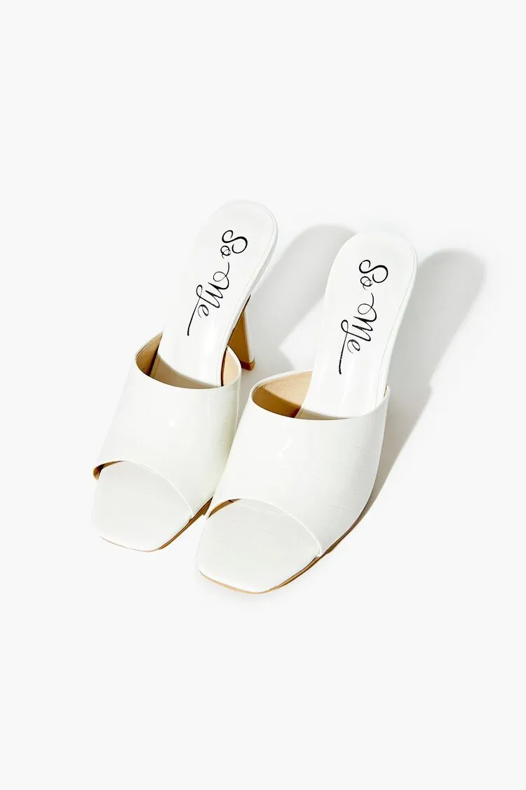 Faux Croc Stiletto Heels