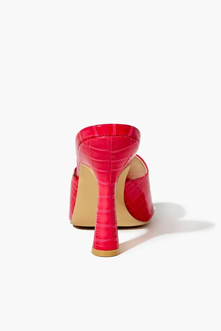 Faux Croc Stiletto Heels