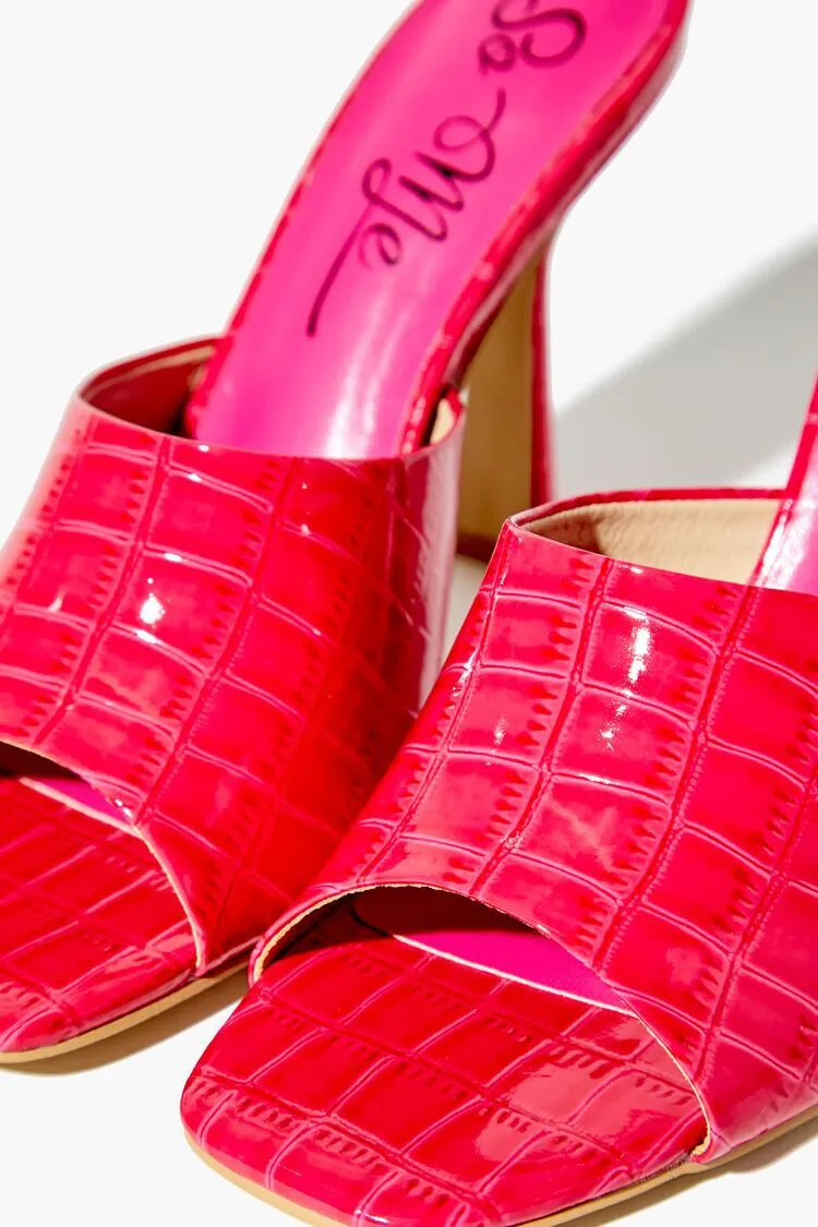 Faux Croc Stiletto Heels