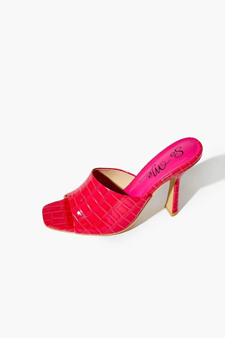 Faux Croc Stiletto Heels