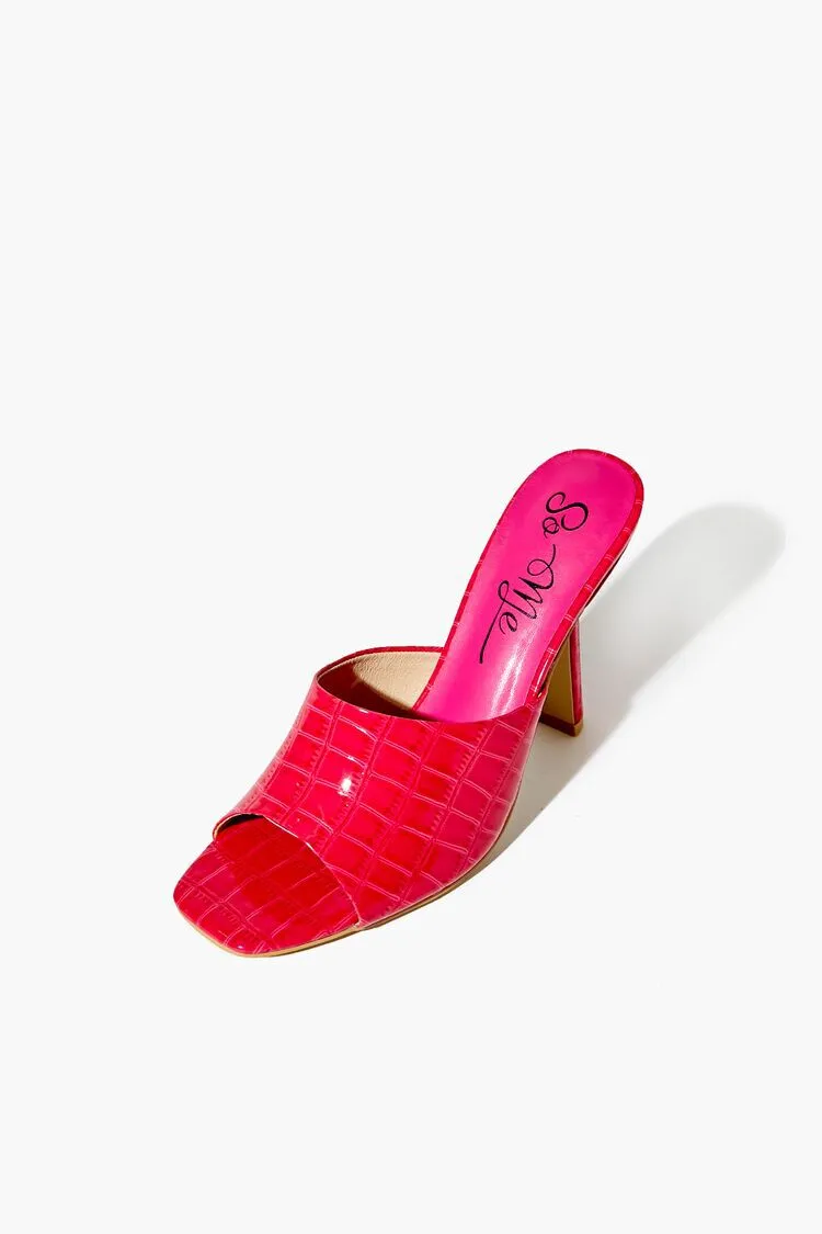 Faux Croc Stiletto Heels