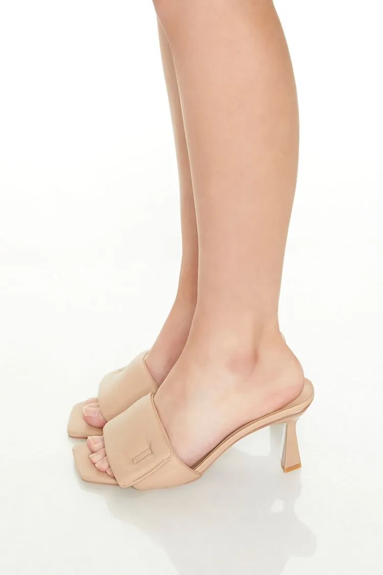 Foldover Faux Leather Stiletto Heels