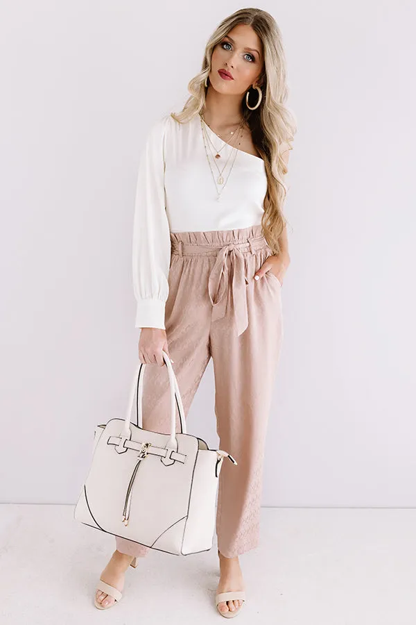 Front Page News Satin Top In Cream