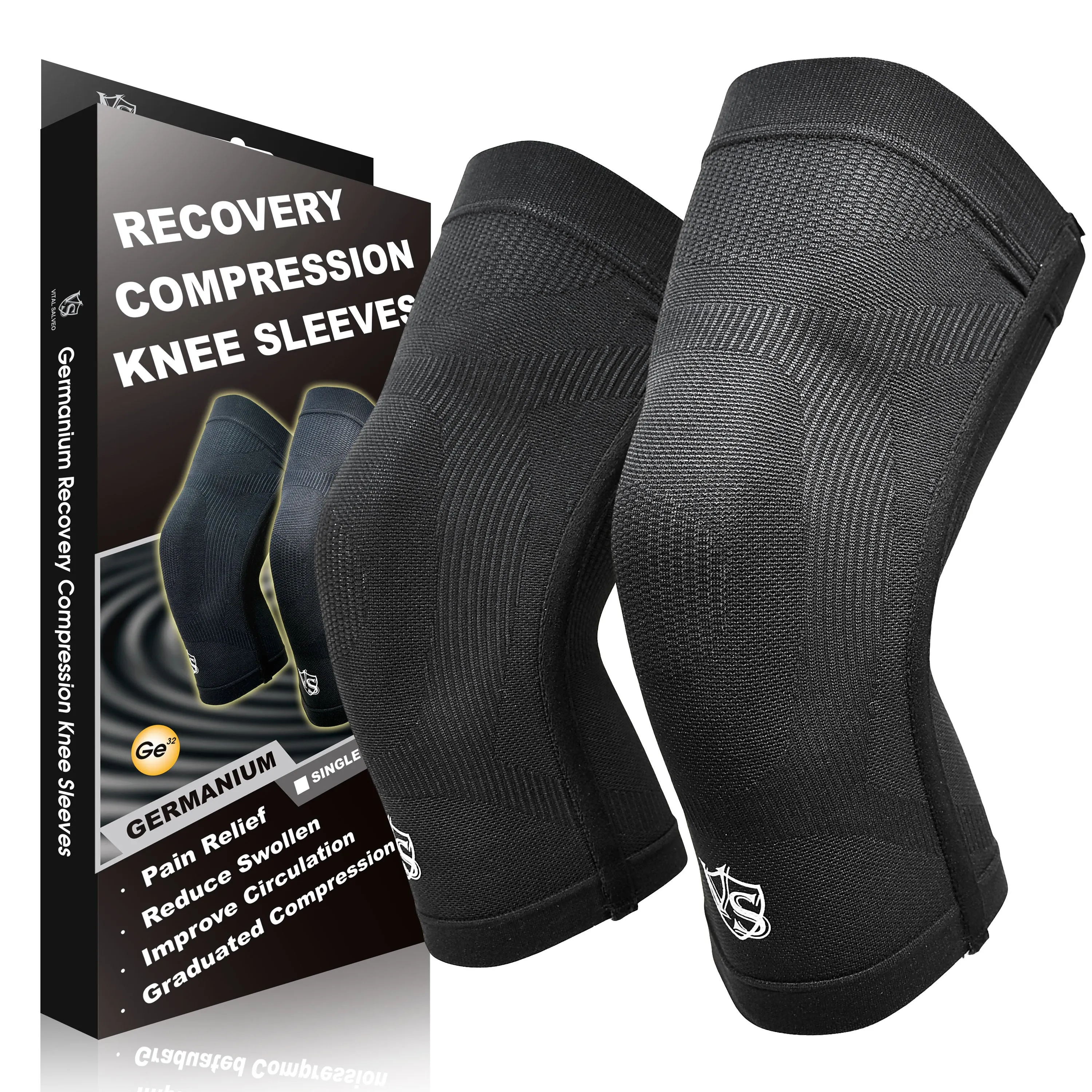 Germanium Compression 400 Thread Count Knee Sleeves (Pair)
